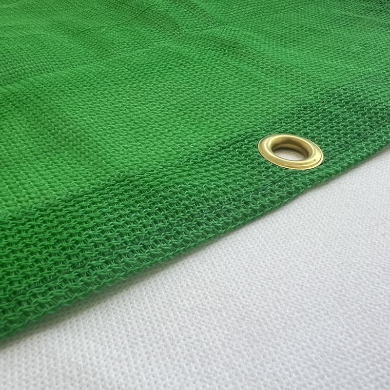 230gsm Green cooor  75% shade rating Uv Protection Of Shade Mesh Tarp with copper buckle
