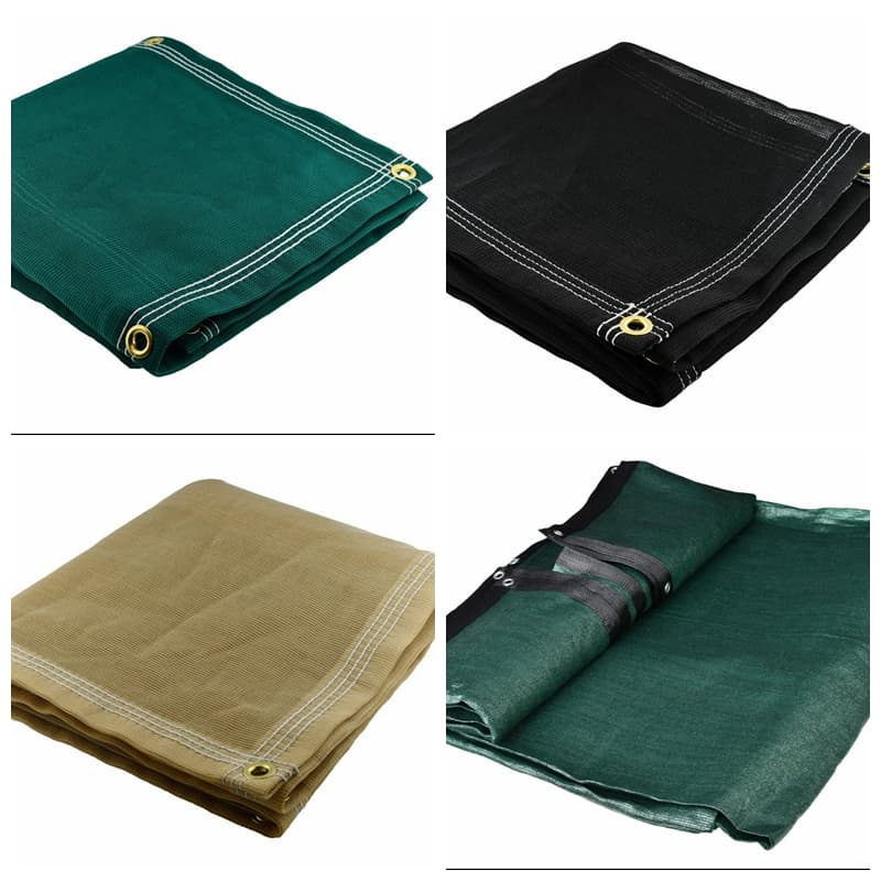 230gsm Green cooor  75% shade rating Uv Protection Of Shade Mesh Tarp with copper buckle