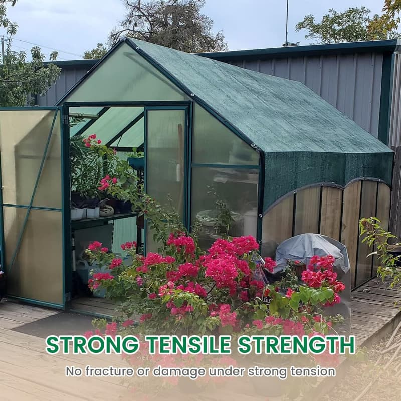 Shade Mesh Tarp with Pre-Installed Aluminum Grommets — Fast, Simple Installation for All Outdoor Shading Projects