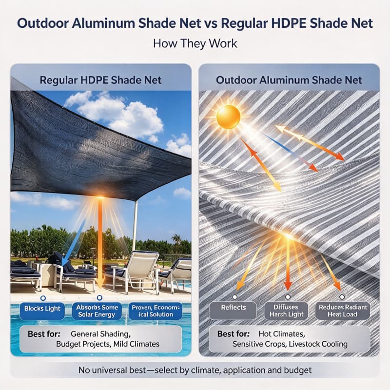 Aluminum Shade Net vs Regular HDPE Shade Net: How to Pick the Right Shade Mesh for Your Project