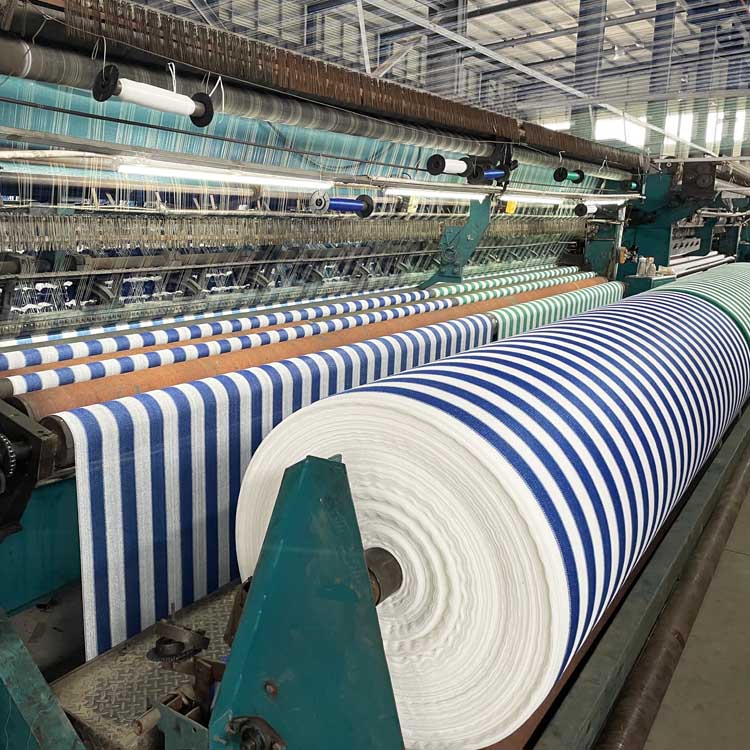 The blue and white stripe color for sunshade net,shade mesh 75%shade rating 